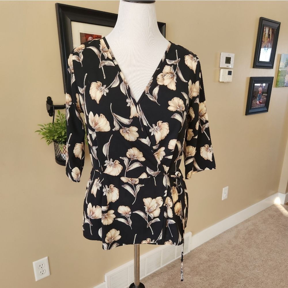 Sienna Sky | Floral Wrap Blouse Sz. M